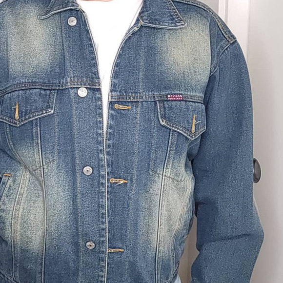 Vintage Mustang Denim Jacket Blue Denim Blazer Long Sleeves Jeans Blazer - Picture 4 of 4